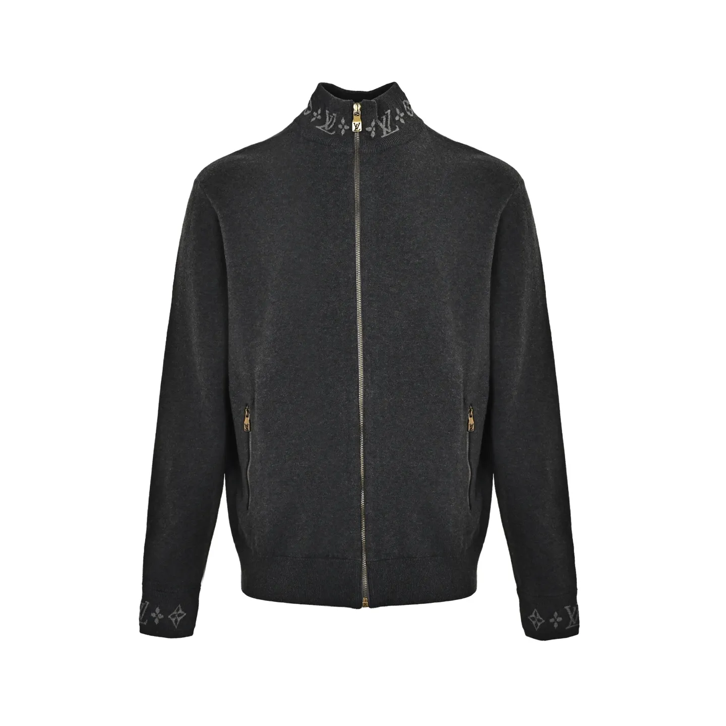 Louis Vuitton/Louis Vuitton jacquard threaded wool zipper jacket
